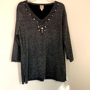 Sparkly JM Collection Lightweight Sweater Tunic
